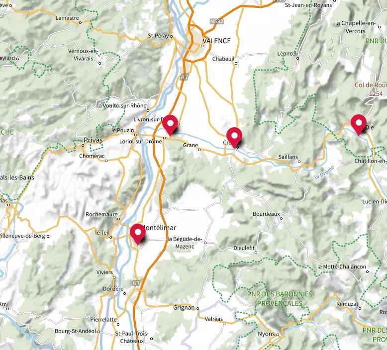 Carte agence Géovallées